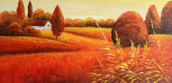 Sunshine Meadow - Landschaften Handgemaltes Ölgemälde