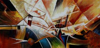 Geometry - Abstrakt Handgemaltes Ölgemälde