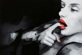 Marilyn 3 - Portraits Handgemaltes Ölgemälde ohne Rahmen