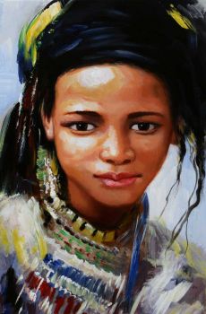 African Girl - Portraits Handgemaltes Ölgemälde