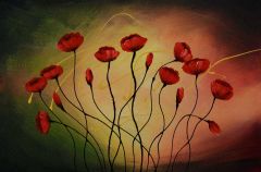 Handgemaltes Ölgemälde (Natur-Schönheiten) - "Tulips in Dawn"